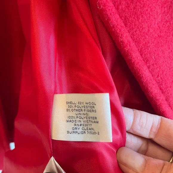 St. John's Bay Red Wool-Blend Peacoat – Size Large - Picture 13 of 13